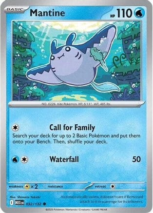 'Pokemon - 'Mantine 032/132  ME01 Mega Evolution - Common