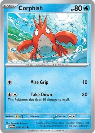 'Pokemon - 'Corphish 033/132  ME01 Mega Evolution - Common