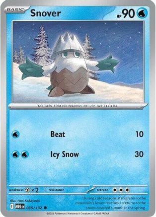 'Pokemon - 'Snover 035/132  - Reverse Holofoil ME01 Mega Evolution - Common