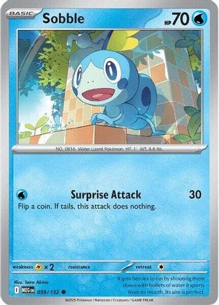 'Pokemon - 'Sobble 039/132  ME01 Mega Evolution - Common