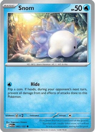 'Pokemon - 'Snom 042/132  - Reverse Holofoil ME01 Mega Evolution - Common