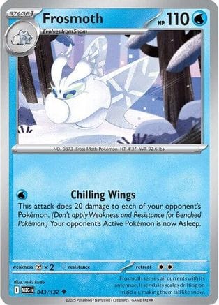 'Pokemon - 'Frosmoth 043/132  ME01 Mega Evolution - Uncommon