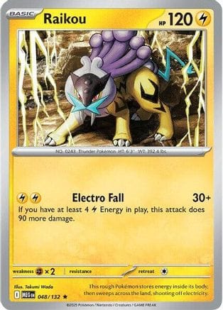 'Pokemon - 'Raikou 048/132  - Holofoil ME01 Mega Evolution - Rare