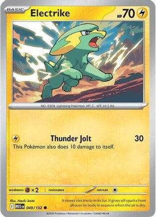 'Pokemon - 'Electrike 049/132  - Reverse Holofoil ME01 Mega Evolution - Common
