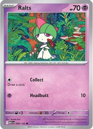 'Pokemon - 'Ralts 058/132  ME01 Mega Evolution - Common