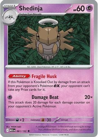 'Pokemon - 'Shedinja 061/132  ME01 Mega Evolution - Uncommon