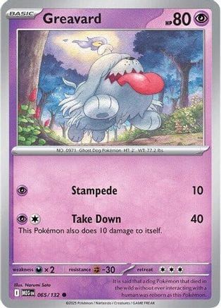'Pokemon - 'Greavard 065/132  ME01 Mega Evolution - Common