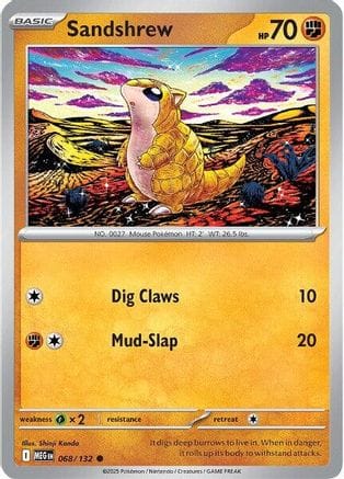'Pokemon - 'Sandshrew 068/132  ME01 Mega Evolution - Common