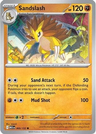 'Pokemon - 'Sandslash 069/132  ME01 Mega Evolution - Common