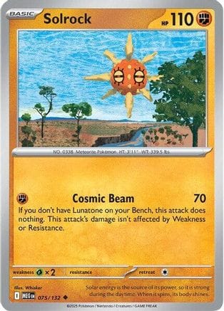 'Pokemon - 'Solrock 075/132  ME01 Mega Evolution - Uncommon