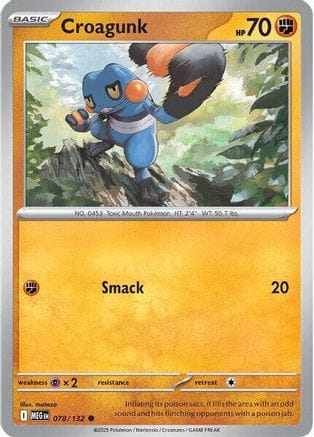 'Pokemon - 'Croagunk 078/132  ME01 Mega Evolution - Common