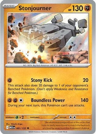 'Pokemon - 'Stonjourner 081/132  - Reverse Holofoil ME01 Mega Evolution - Uncommon