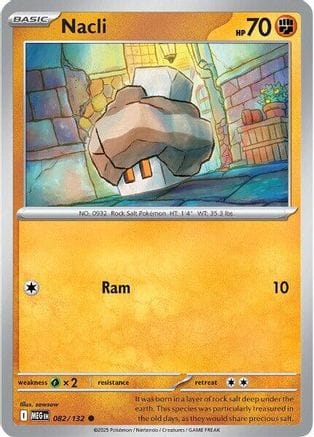 'Pokemon - 'Nacli 082/132  - Reverse Holofoil ME01 Mega Evolution - Common