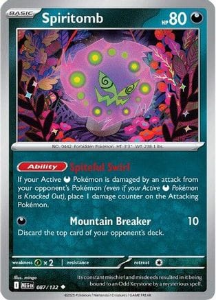 'Pokemon - 'Spiritomb 087/132  ME01 Mega Evolution - Uncommon