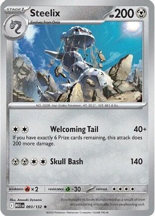 'Pokemon - 'Steelix 093/132  - Holofoil ME01 Mega Evolution - Rare