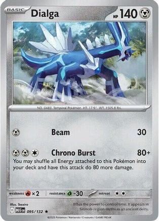 'Pokemon - 'Dialga 095/132  - Reverse Holofoil ME01 Mega Evolution - Rare
