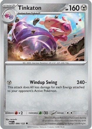 'Pokemon - 'Tinkaton 098/132  ME01 Mega Evolution - Uncommon