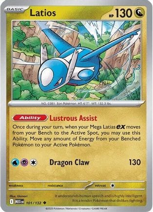 'Pokemon - 'Latios 101/132  - Reverse Holofoil ME01 Mega Evolution - Uncommon