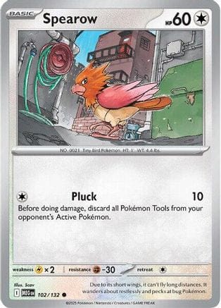 'Pokemon - 'Spearow 102/132  ME01 Mega Evolution - Common