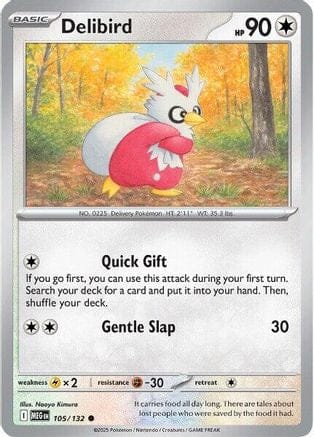 'Pokemon - 'Delibird 105/132  ME01 Mega Evolution - Common