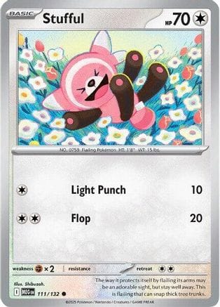 'Pokemon - 'Stufful 111/132  - Reverse Holofoil ME01 Mega Evolution - Common