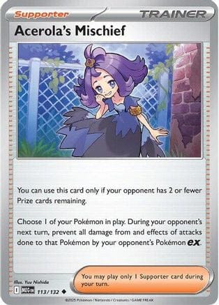'Pokemon - 'Acerola's Mischief 113/132  ME01 Mega Evolution - Uncommon