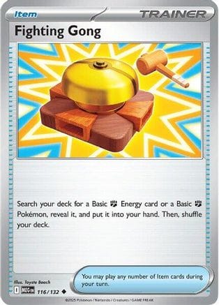 'Pokemon - 'Fighting Gong 116/132  - Reverse Holofoil ME01 Mega Evolution - Uncommon