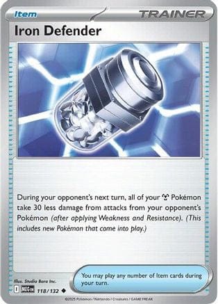 'Pokemon - 'Iron Defender 118/132  ME01 Mega Evolution - Uncommon