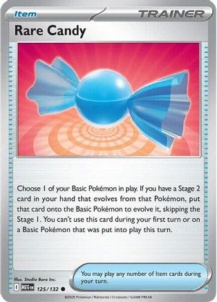 'Pokemon - 'Rare Candy 125/132  - Reverse Holofoil ME01 Mega Evolution - Common