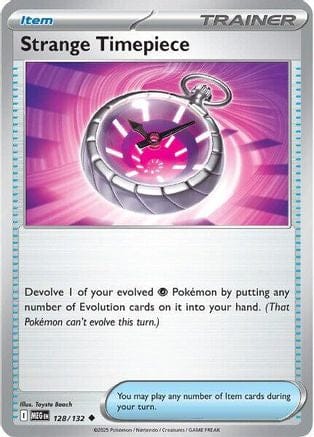 'Pokemon - 'Strange Timepiece 128/132  - Reverse Holofoil ME01 Mega Evolution - Uncommon