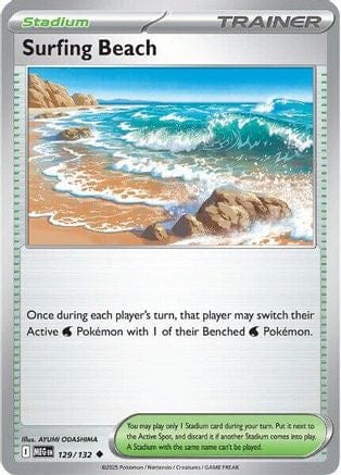 'Pokemon - 'Surfing Beach 129/132  ME01 Mega Evolution - Uncommon