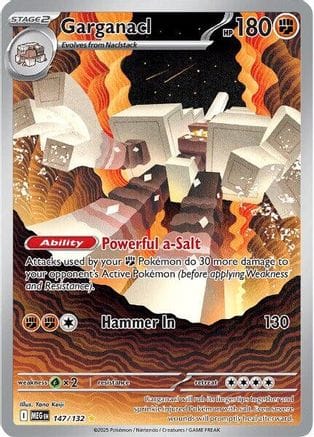 'Pokemon - 'Garganacl 147/132  - Holofoil ME01 Mega Evolution - Illustration Rare