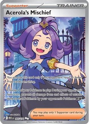 'Pokemon - 'Acerola's Mischief 165/132  - Holofoil ME01 Mega Evolution - Ultra Rare