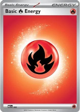 'Pokemon - 'Basic Fire Energy 002  - Reverse Holofoil MEE Mega Evolution Energies - Common
