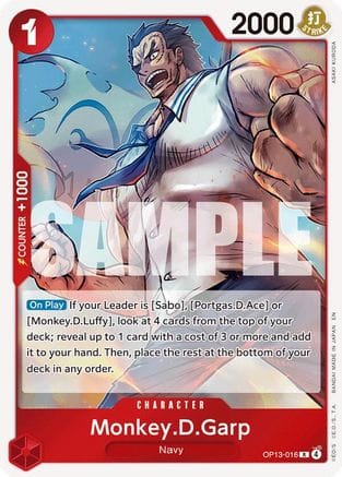 Monkey.D.Garp (OP13-016) - Carrying On His Will Foil