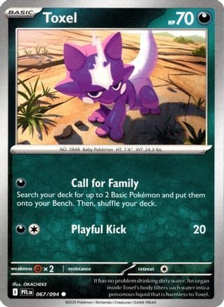 'Pokemon - 'Toxel 067  - Reverse Holofoil ME02 Phantasmal Flames - Common