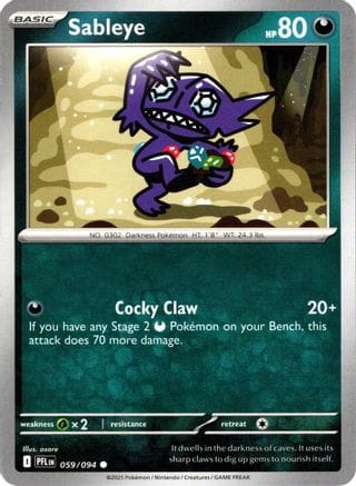 'Pokemon - 'Sableye 059  ME02 Phantasmal Flames - Common
