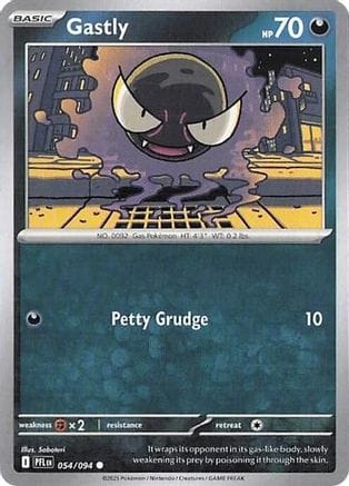 'Pokemon - 'Gastly 054  - Reverse Holofoil ME02 Phantasmal Flames - Common