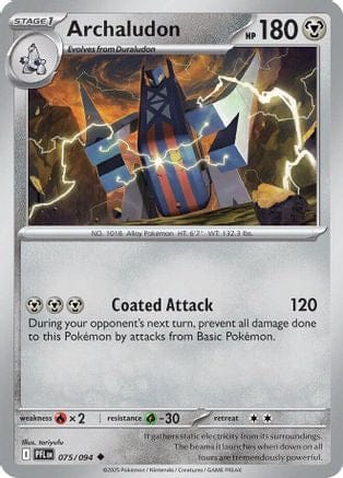 'Pokemon - 'Archaludon 075  - Reverse Holofoil ME02 Phantasmal Flames - Uncommon
