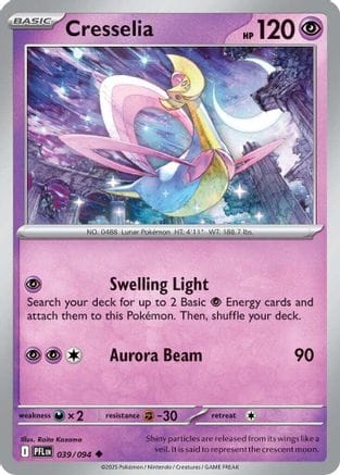 'Pokemon - 'Cresselia 039  - Reverse Holofoil ME02 Phantasmal Flames - Uncommon