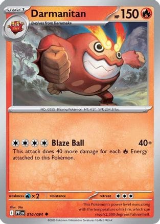 'Pokemon - 'Darmanitan 016  - Reverse Holofoil ME02 Phantasmal Flames - Uncommon
