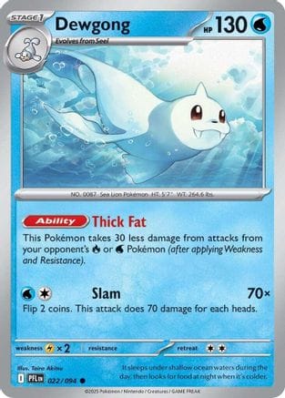 'Pokemon - 'Dewgong 022/094  - Reverse Holofoil ME02 Phantasmal Flames - Common