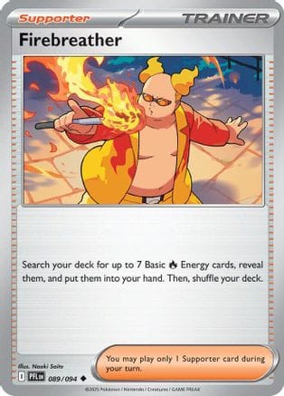 'Pokemon - 'Firebreather 089/094  - Reverse Holofoil ME02 Phantasmal Flames - Uncommon