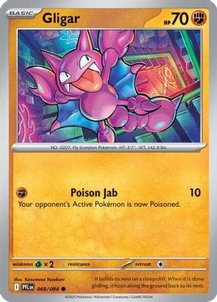 'Pokemon - 'Gligar 049  - Reverse Holofoil ME02 Phantasmal Flames - Common