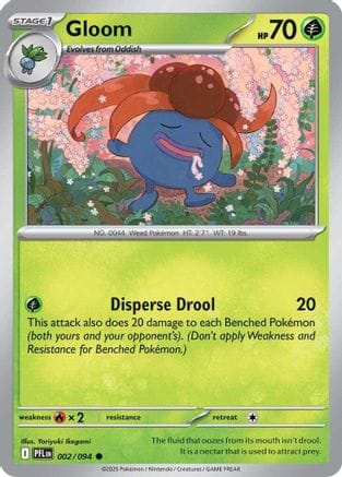 'Pokemon - 'Gloom 002  - Reverse Holofoil ME02 Phantasmal Flames - Common