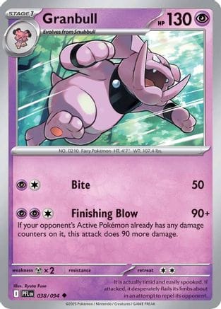 'Pokemon - 'Granbull 038  - Reverse Holofoil ME02 Phantasmal Flames - Uncommon