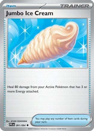 'Pokemon - 'Jumbo Ice Cream 091  - Reverse Holofoil ME02 Phantasmal Flames - Uncommon