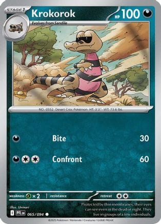 'Pokemon - 'Krokorok 065  - Reverse Holofoil ME02 Phantasmal Flames - Common