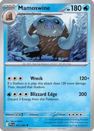 'Pokemon - 'Mamoswine 025  ME02 Phantasmal Flames - Uncommon