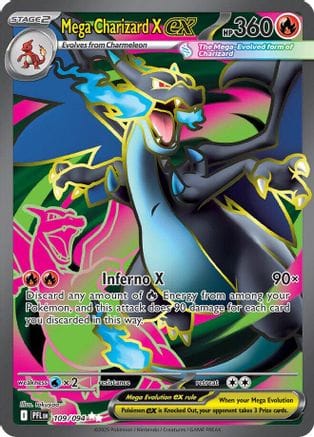 'Pokemon - 'Mega Charizard X ex 109/094  - Holofoil ME02 Phantasmal Flames - Ultra Rare